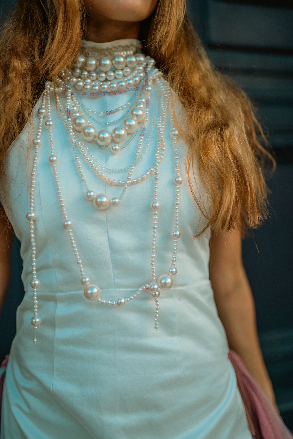 The Dalia Dress — full-length view showing the halter neckline