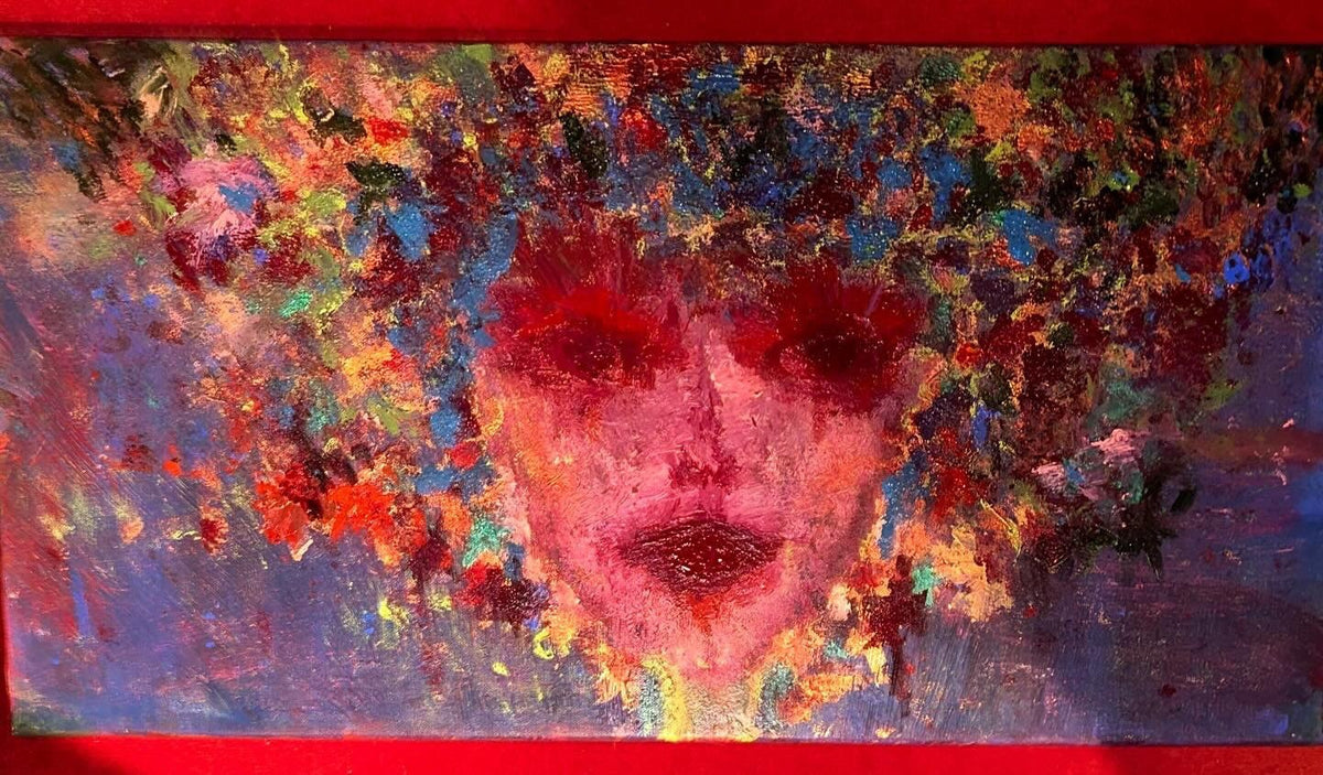 Mystic Bloom — original painting of pink and blush wash across canvas, restrained palette